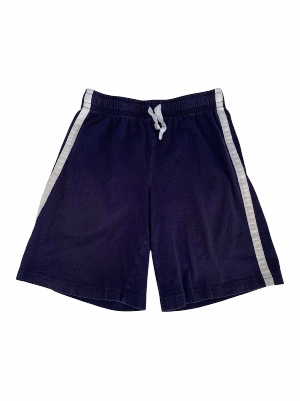 Children’s Place Shorts Boys M 7/8 Navy Blue White Cotton Drawstring Side Stripe